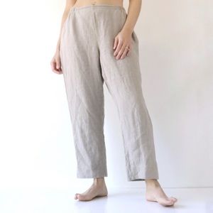 FLAX Basic Linen Cropped Pants